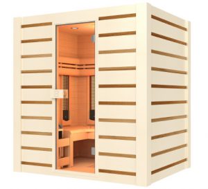 Sauna en bois à vapeur et infrarouges grand modèle