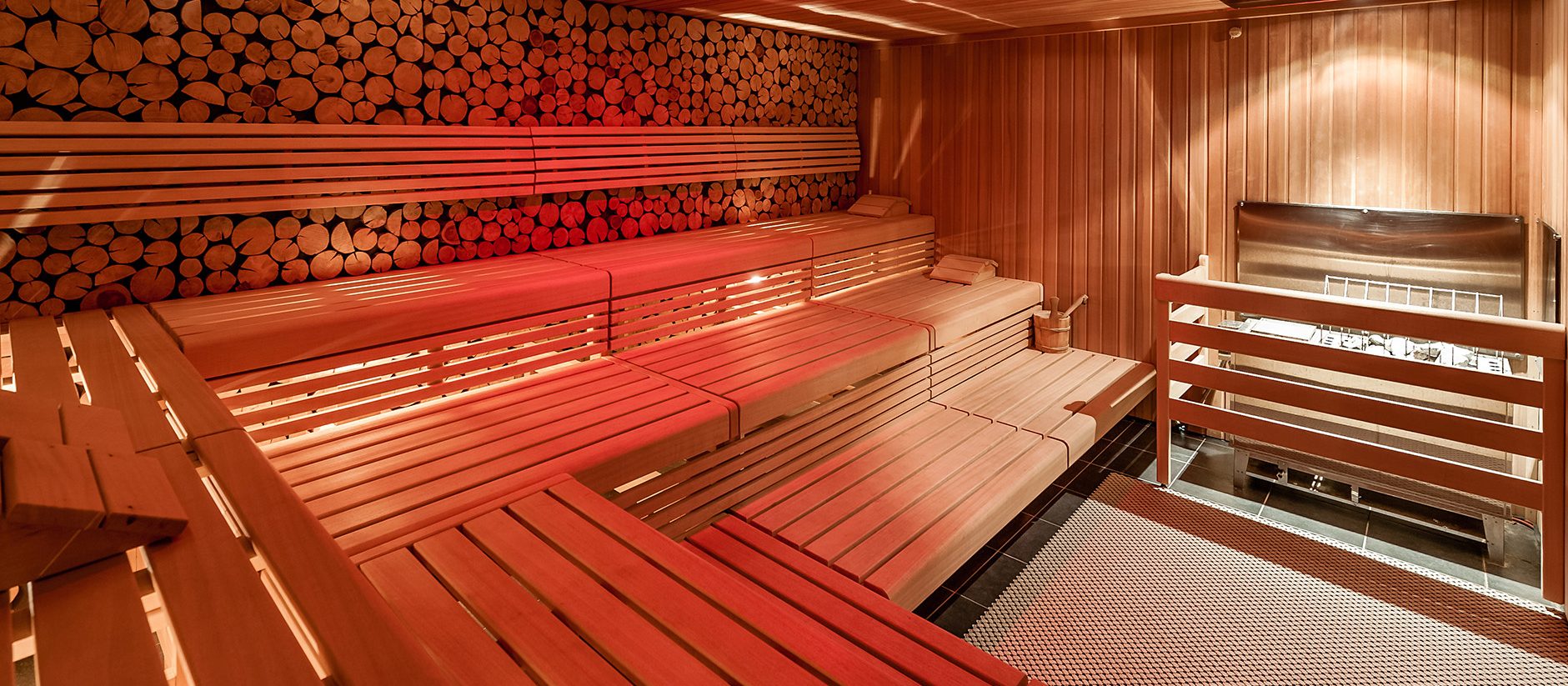 Sauna infrarouges allumé