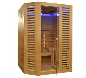 Sauna hybrid infrarouges et à vapeur en bois