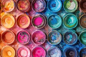 Pots de peinture de couleurs