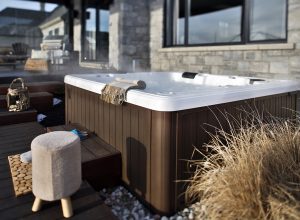Spa portable avec extérieur marron