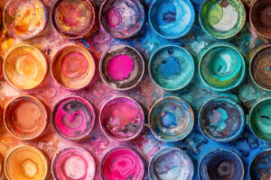 pots de peinture de couleurs